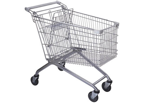 Китай Вагонетка покупок супермаркета колеса металла 4 безопасности/магазинная тележкаа посещения магазина бакалеи 180Л поставщик