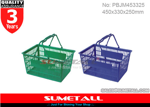 Китай Личные ручные пластиковые корзины для товаров 26Л/небольшие корзины руки покупок поставщик